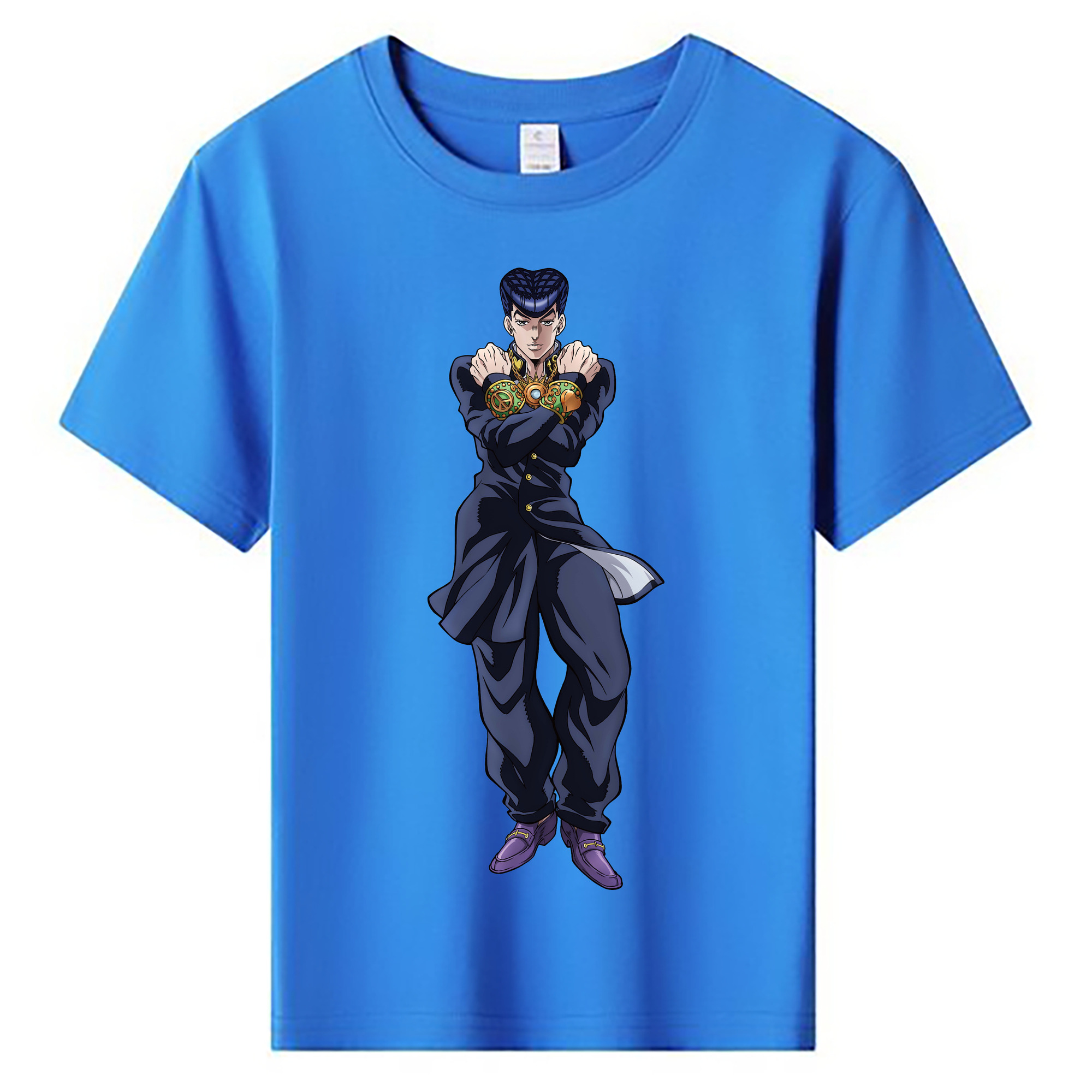 （画像用） ジョジョの奇妙な冒険 ひがしかた じょうすけ JoJo's Bizarre Adventure Higashikata Josuke 綿100％キッズTシャツ（フロントプリント）